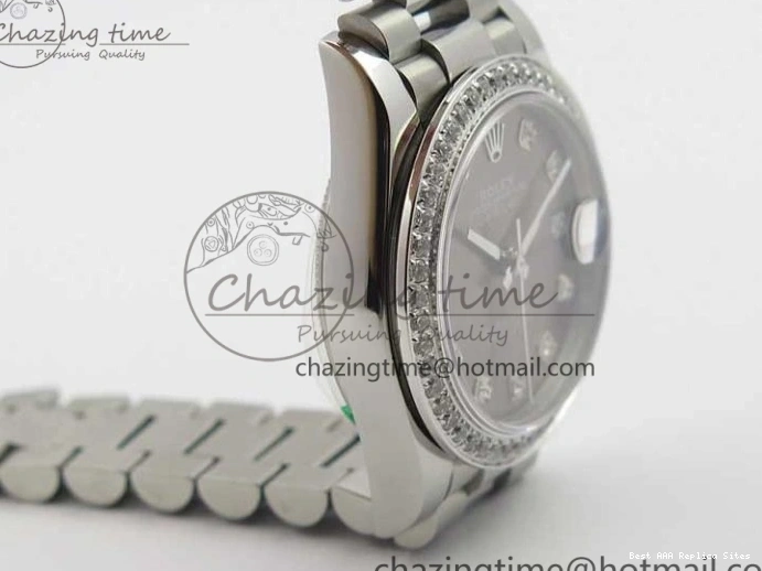 Good Copy Rolex Watches Markers Dial Best Gray Datejust Maker 3091 SS Crystals 31mm on Bracelet 278275 Flexible BP Bezel SS Crystal President Edition 0111